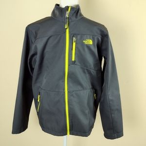 The North Face Gray Neon Softshell Full Zip Boy's Jacket Sz XL